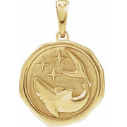 14K Yellow Shark Spirit Animal Pendant