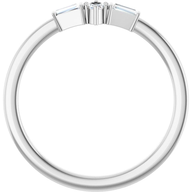 14K White 1/6 CTW Natural Diamond Semi-Set Stackable Ring