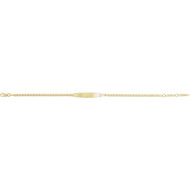 14K Yellow Adjustable Anchor Identification 6-7' Bracelet