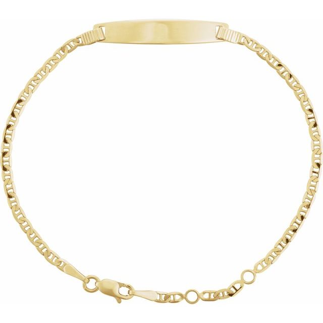 14K Yellow Adjustable Anchor Identification 6-7' Bracelet