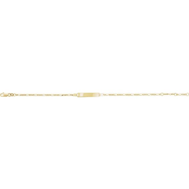 14K Yellow Adjustable Figaro Adjustable Identification 6-7' Bracelet