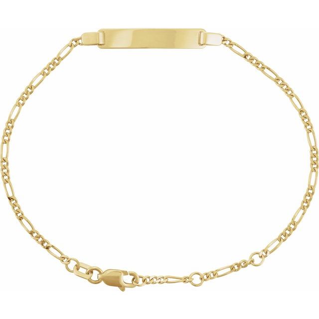 14K Yellow Adjustable Figaro Adjustable Identification 6-7' Bracelet