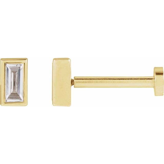 14K Yellow .07 CT Natural Diamond Stud Earring