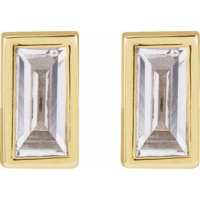 14K Yellow .07 CT Natural Diamond Stud Earring