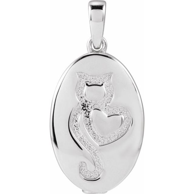 Sterling Silver Cat Ash Holder Pendant