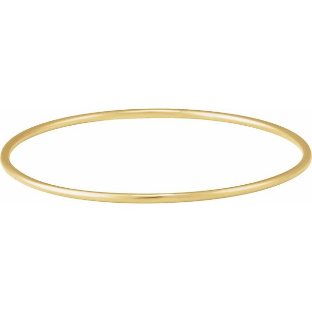 14K Yellow 2 mm Bangle 7 1/2' Bracelet