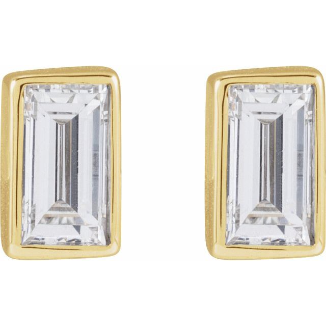 14K Yellow 1/10 CT Lab-Grown Diamond Stud Earring