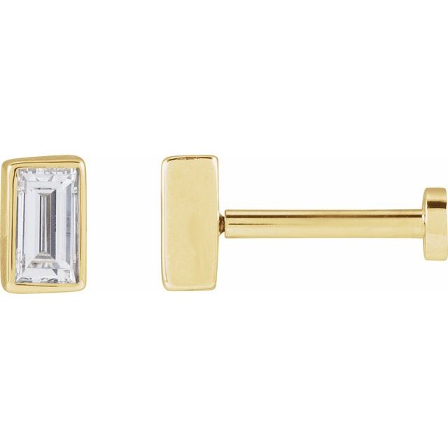 14K Yellow 1/10 CT Lab-Grown Diamond Stud Earring
