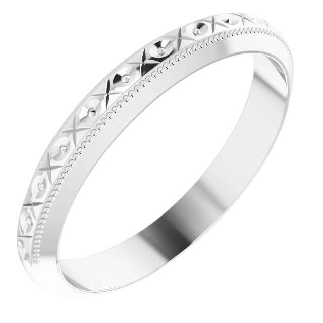 14K White 3 mm Matching Band Size 8