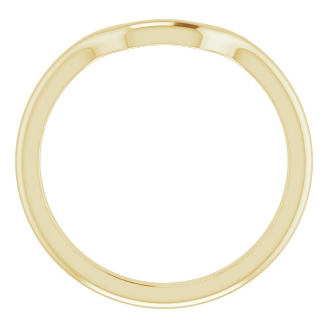 14K Yellow Band for 8x6 mm Emerald Ring