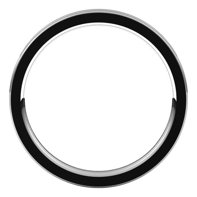 14K White 2 mm Grooved Flat Comfort Fit Band Size 7