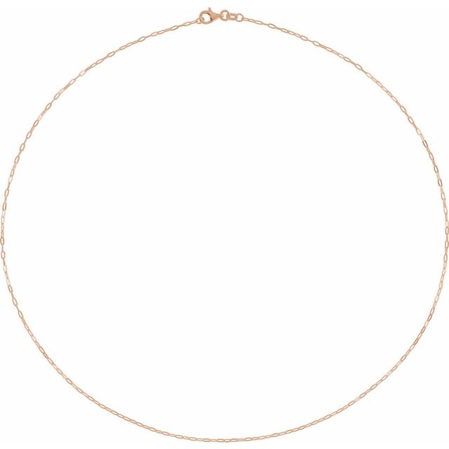 14K Rose 1.25 mm Paperclip-Style 18' Chain