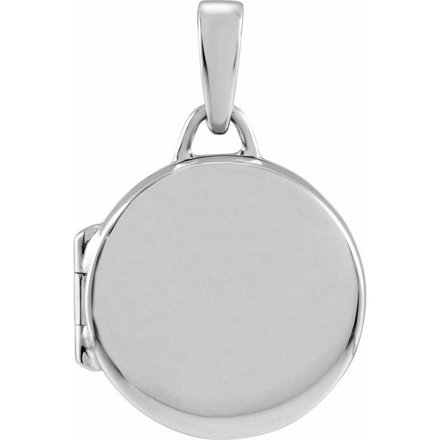 Rhodium-Plated Sterling Silver Round Locket Pendant