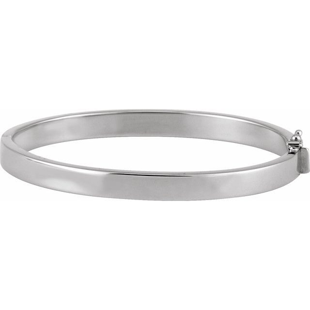 Sterling Silver 6 mm Tube Hinged Bangle 7' Bracelet