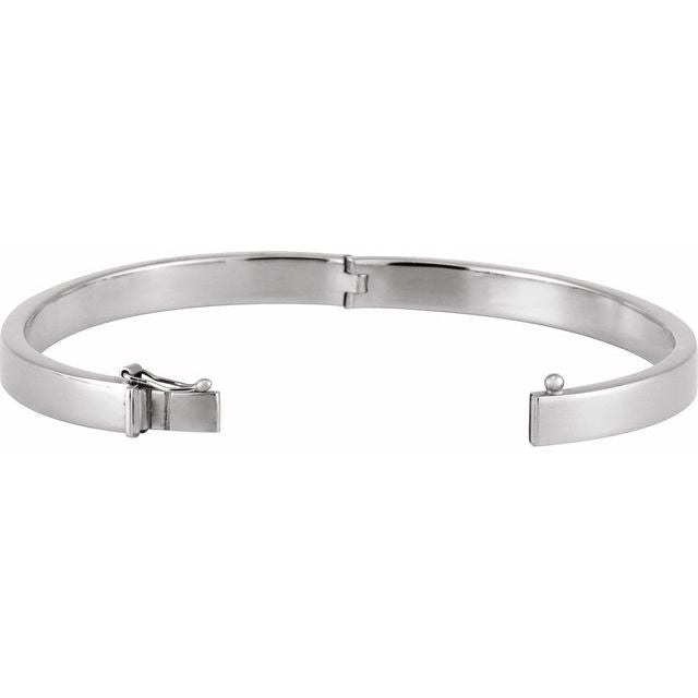Sterling Silver 6 mm Tube Hinged Bangle 7' Bracelet