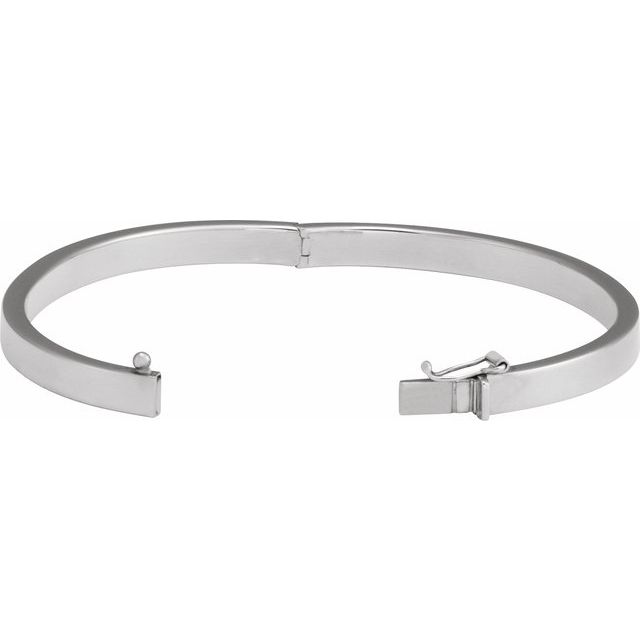 Sterling Silver 5 mm Tube Hinged Bangle 7' Bracelet