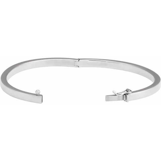Sterling Silver 4 mm Tube Hinged Bangle 7' Bracelet