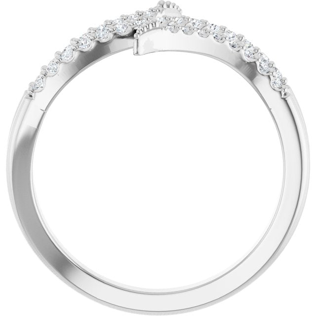 14K White 1/5 CTW Natural Diamond Bypass Ring