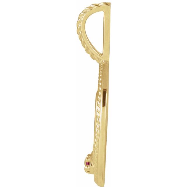 14K Yellow Natural Ruby Engravable Boy Silhouette Pendant Mounting