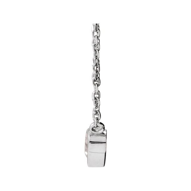 14k White Natural White Sapphire Bezel-set 16-18' Necklace