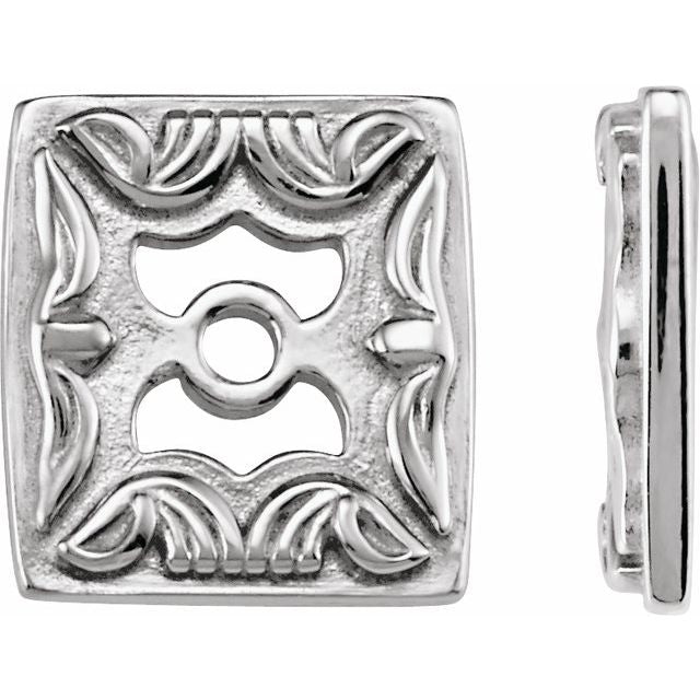 14K White Metal Fashion Earring Jackets