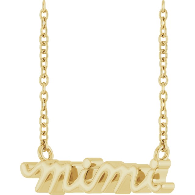 14K Yellow Mimi Lowercase Script 18' Necklace