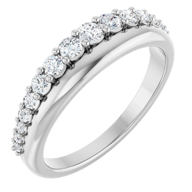 14K White 3/8 CTW Lab-Grown Diamond Anniversary Band