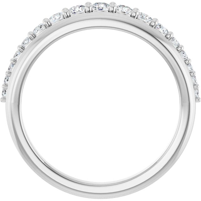 14K White 3/8 CTW Lab-Grown Diamond Anniversary Band