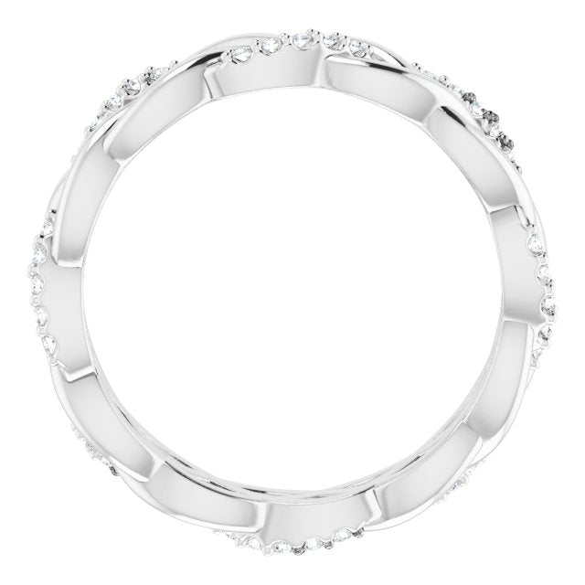 14K White 1/6 CTW Natural Diamond Eternity Band Size 7