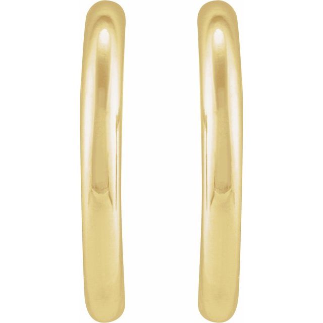 14K Yellow Tube 20 mm Hoop Earrings