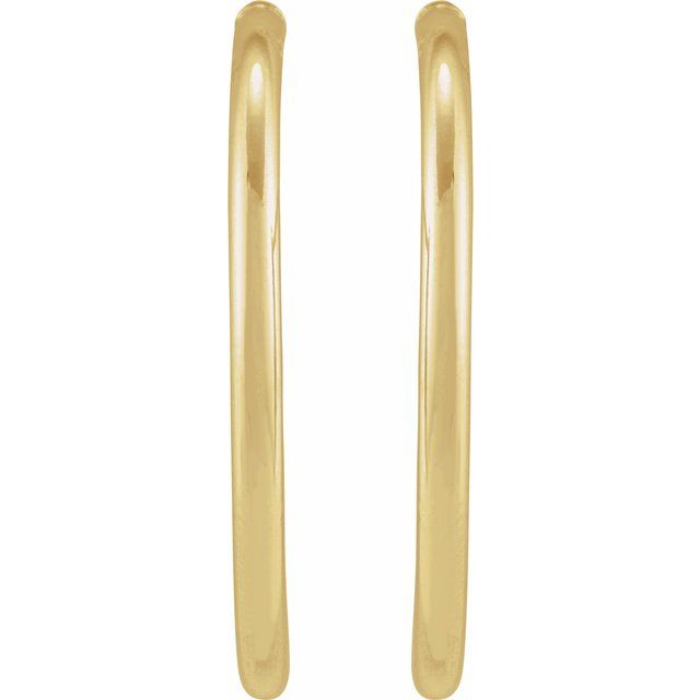 14K Yellow Tube 30 mm Hoop Earrings
