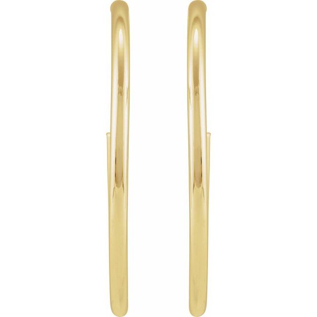 14K Yellow Tube 45 mm Hoop Earrings