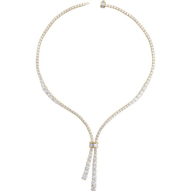 14k Yellow 26 1/5 Ctw Lab-grown Diamond 20' Necklace