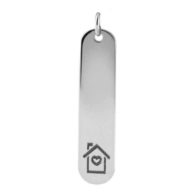 Sterling Silver Engravable Home Pendant