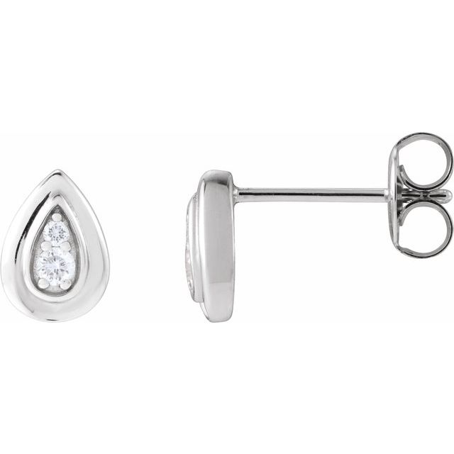 14K White .07 CTW Natural Diamond Earrings