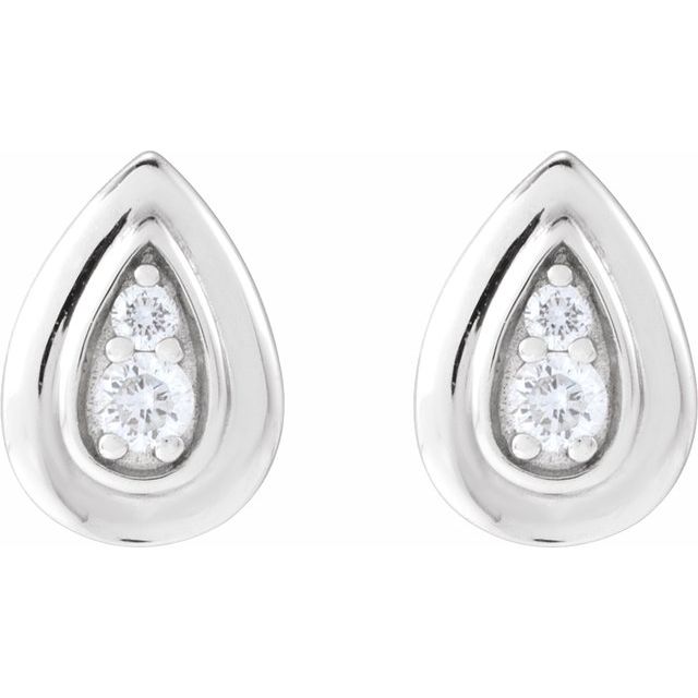 14K White .07 CTW Natural Diamond Earrings