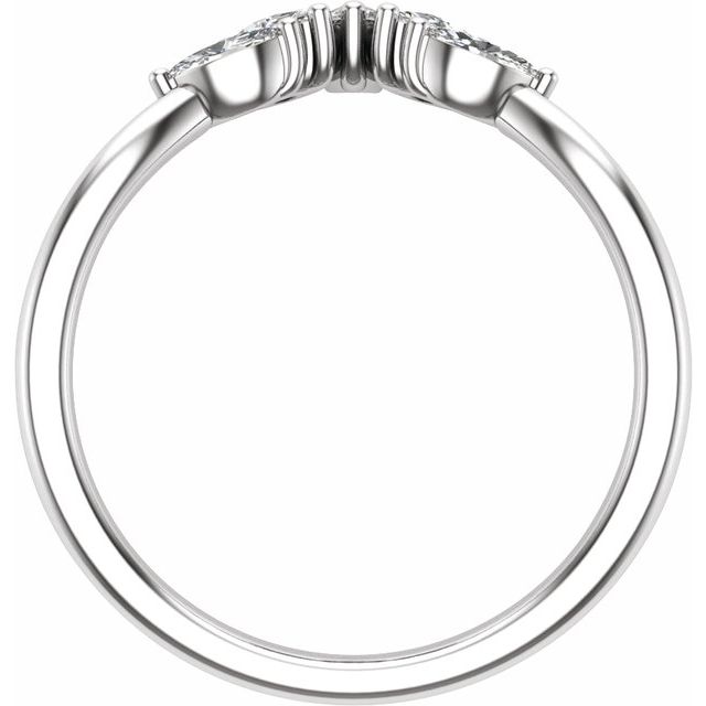 14K White 3/8 CTW Natural Diamond Contour Band