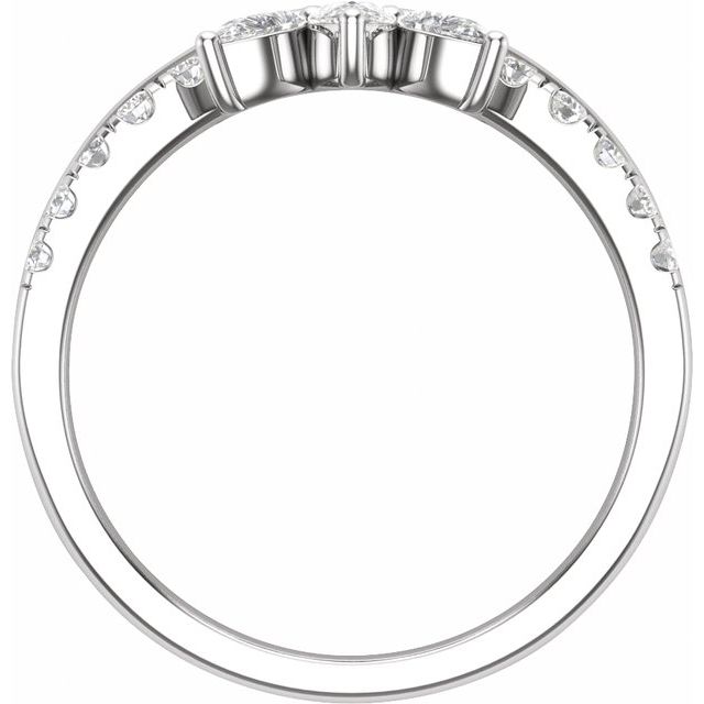 14K White 1/2 CTW Lab-Grown Diamond Contour Band