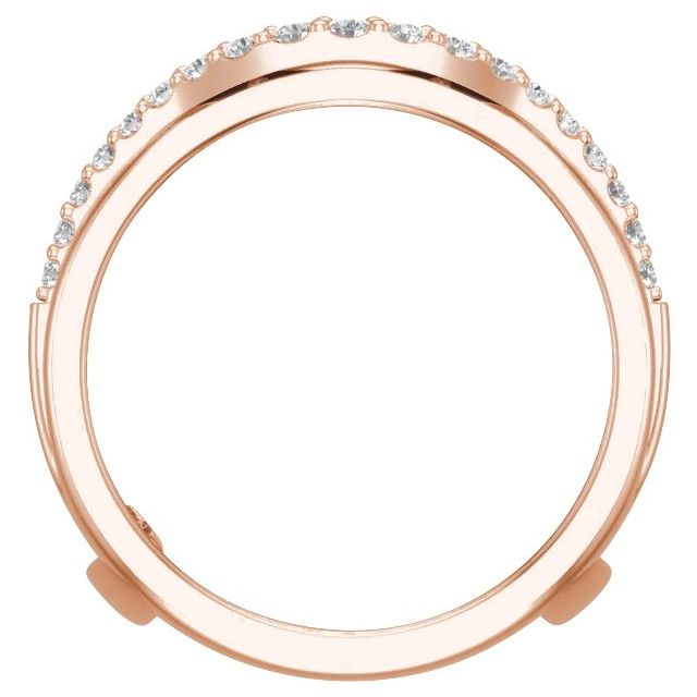 14k Rose 1/2 Ctw Natural Diamond Ring Guard