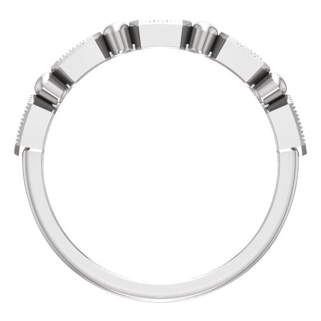 14K White .08 CTW Natural Diamond Stackable Ring