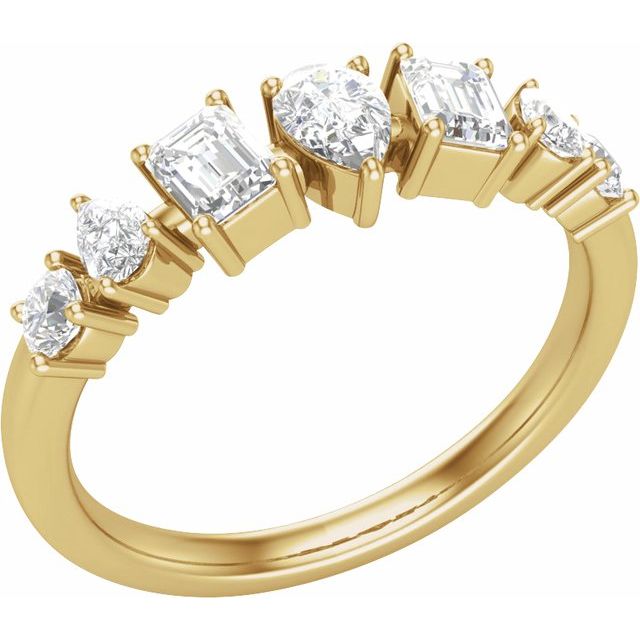 14k Yellow 9/10 Ctw Lab-grown Diamond Anniversary Band