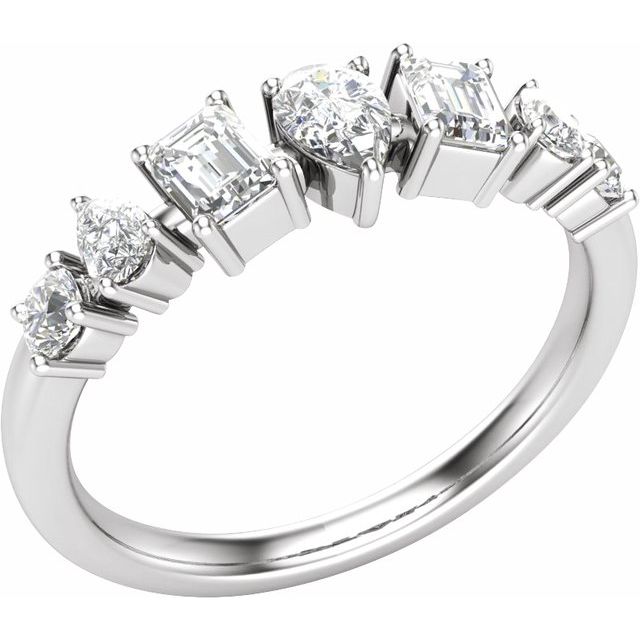 14K White 9/10 CTW Lab-Grown Diamond Anniversary Band