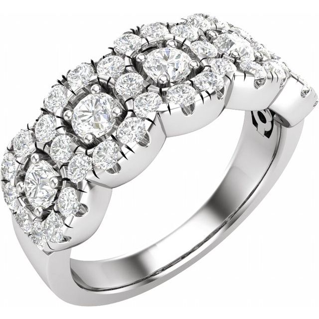 14K White 1 1/5 CTW Lab-Grown Diamond Anniversary Band