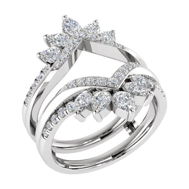 14K White 1 1/3 CTW Lab-Grown Diamond Ring Guard