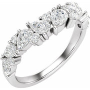 14K White 1 CTW Lab-Grown Diamond Contour Band