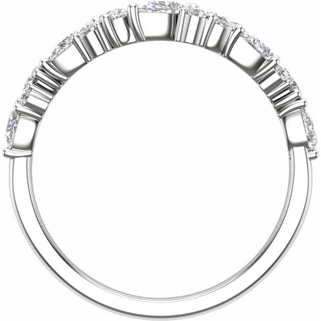 14K White 1 CTW Lab-Grown Diamond Contour Band