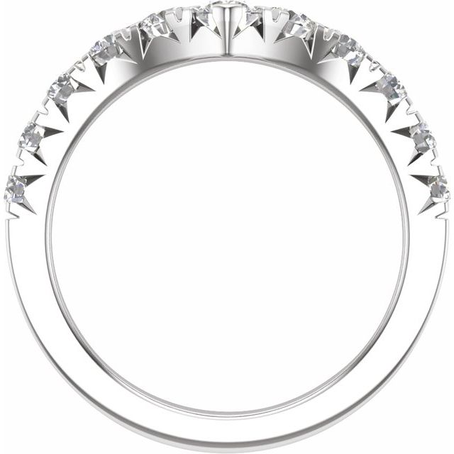 14K White 1 CTW Lab-Grown Diamond Contour Band
