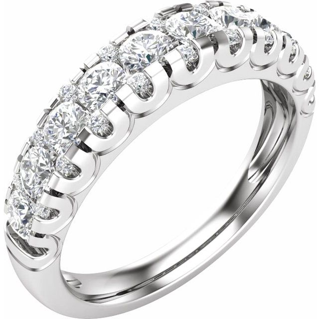 14K White 1 CTW Lab-Grown Diamond Matching Band
