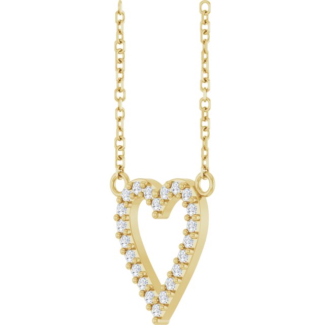 14K Yellow 1/6 CTW Natural Diamond Heart 18' Necklace