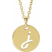 14K Yellow Script Initial J 16-18' Necklace